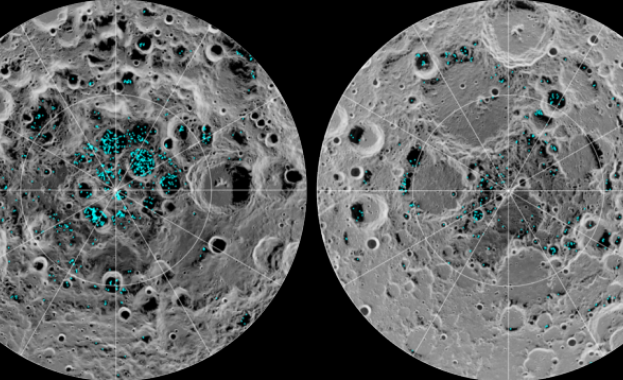 НАСА откри воден лед на повърхността на Луната