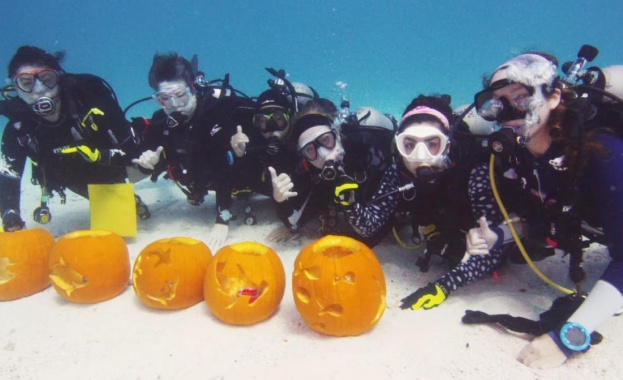 Във Флорида се състезаваха да изрязват тикви под вода (видео)