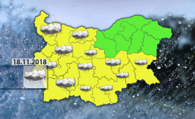 Жълт код за сняг и дъжд е обявен за 20 области в страната 