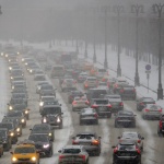 Силна снежна буря обхвана Москва