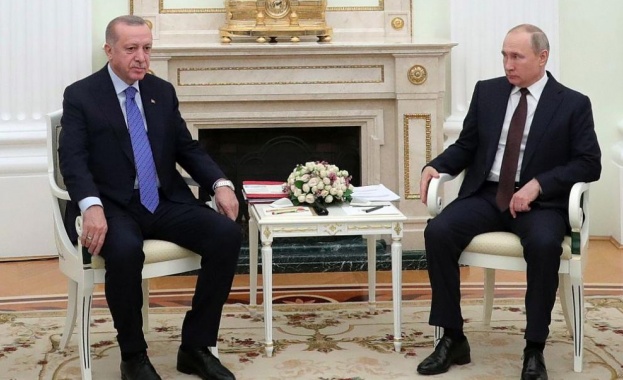 Tурският президент Реджеп Тайип Ердоган по време на срещата си