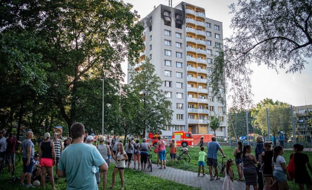 Пожар в многоетажен жилищен блок в градчето Бохумин в Чехия