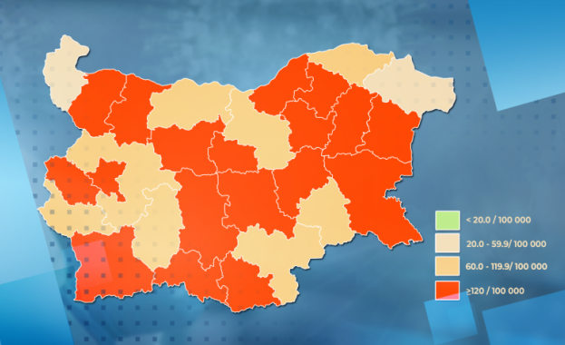 Увеличават се критичните червени области на картата на страната Смолян