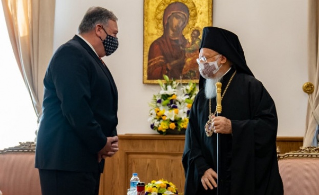 Вселенският патриарх Вартоломей прие Помпео в Истанбул   