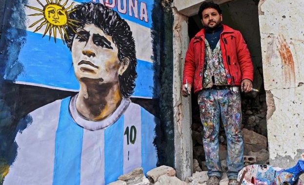 В Сирия също почетоха футболната легенда Марадона. По своеобразен начин