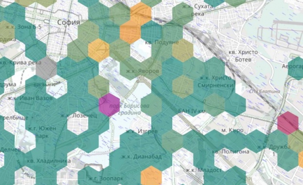 София тази сутрин е в жълтия сектор по замърсяване на