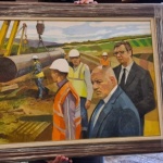 Борисов дари Вучич... с портрет на себе си 