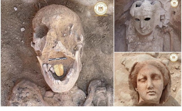 Археолози откриха мумия на 2000 години със златен език в