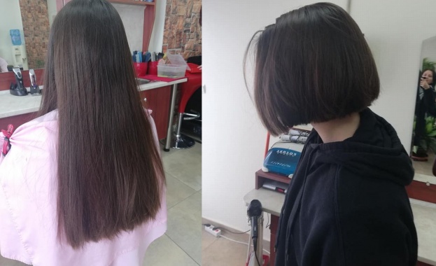 16 годишна ученичка от великотърновската Природо математическа гимназия отряза дългата си коса