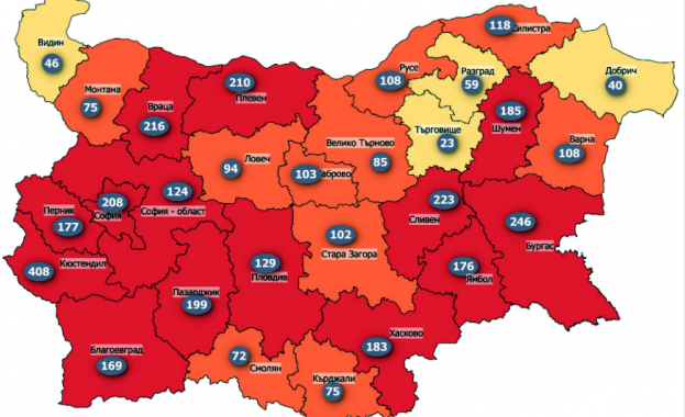 Половин България отново е в червената COVID зона