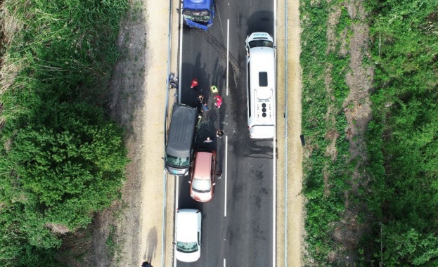 Верижна катастрофа на Околовръстното шосе в Пловдив