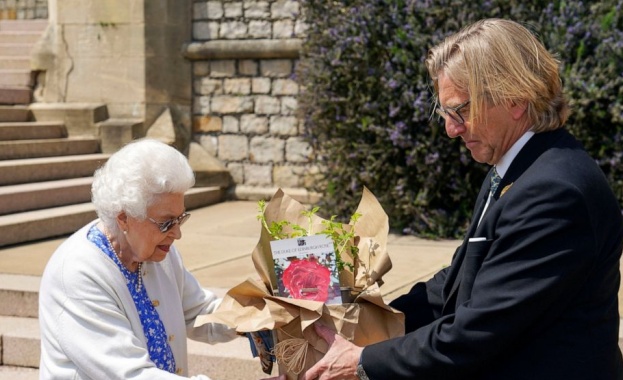 Кралица Елизабет Втора засади роза в памет на принц Филип