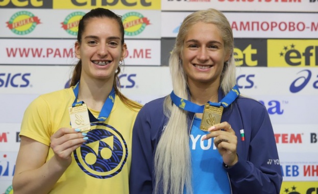 Двукратните европейски шампионки по бадминтон на двойки (жени) - Габриела