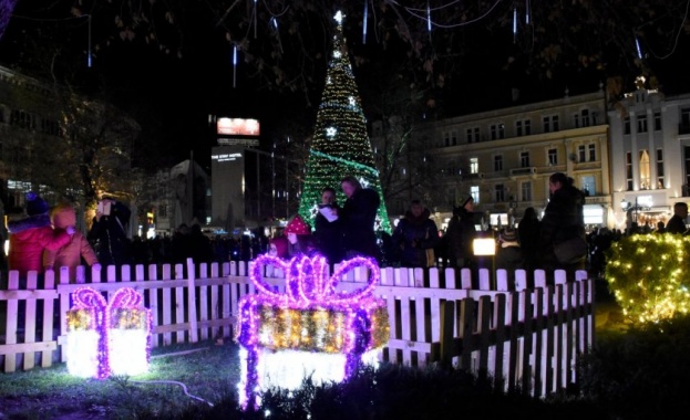 В столицата пред НДК грейнаха светлинките на Коледната елха Тя е