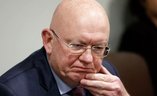 Руският постоянен представител в ООН Василий Небензя изказвайки се на