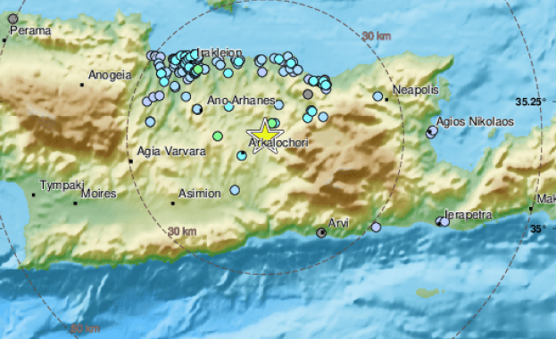 Земетресение с магнитуд 4 1 по Рихтер е регистрирано гръцкия остров
