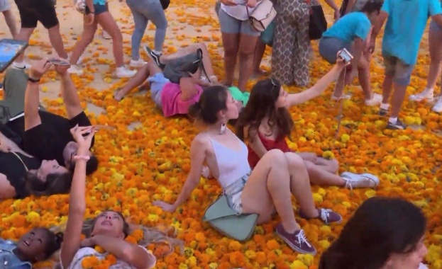 Традиционен бой с цветя във Валенсия