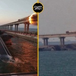 Цистерна с гориво се запали на Кримския мост