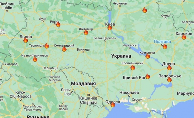 В понеделник рано сутринта в центъра на Киев избухнаха експлозии,