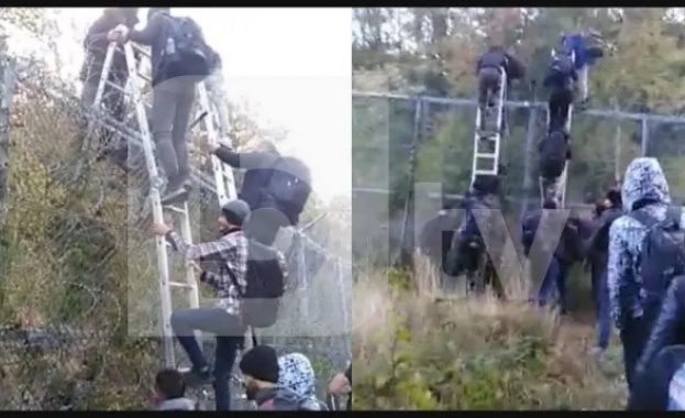 Група мигранти прескочи оградата на границата между България и Турция