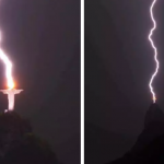 Мълния удари статуя на Исус в Рио де Жанейро 