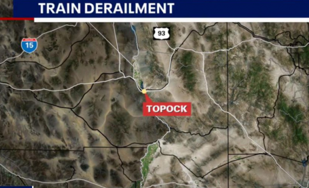 Влакова композиция превозвала опасни товари дерайлира в северноамериканския щат Аризона