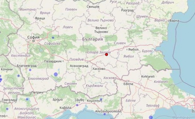 Земетресение е регистрирано тази нощ в района на Стара Загора,