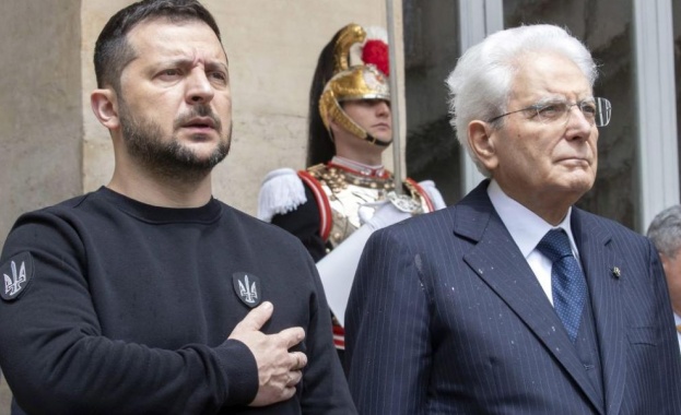 Украинският президент Володимир Зеленски беше посрещнат от президента на Италия