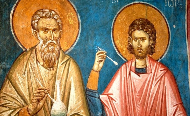 Снимка: Св. безсребреници и чудотворци Кир и Йоан. Св. Серапион и Папий