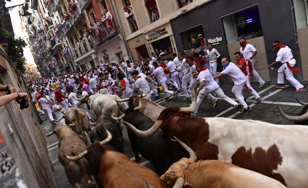 Започна надбягването с бикове по калдъръмените улици на испанския град