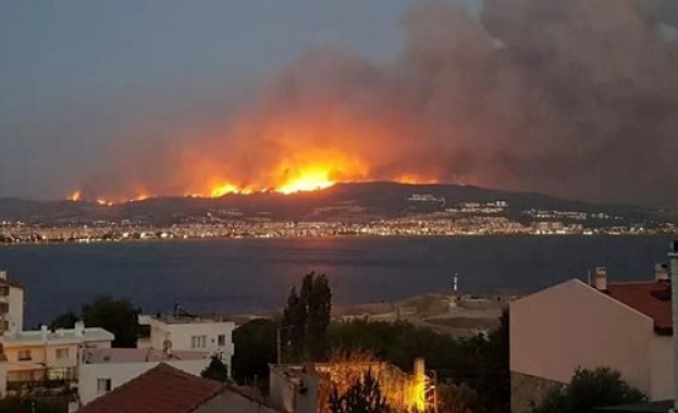 Заради горския пожар в Чанаккале: Спряха движението на кораби през Дарданелите