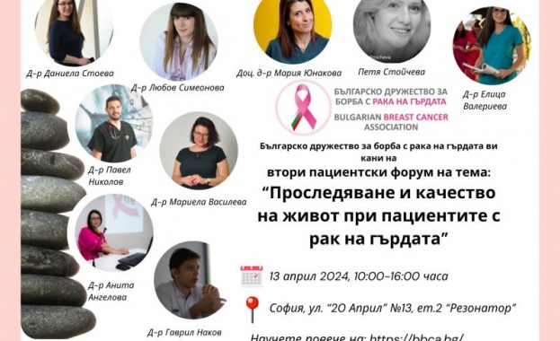 Пациентският форум  “Проследяване и качество на живот при пациенти с рак на гърдата” 