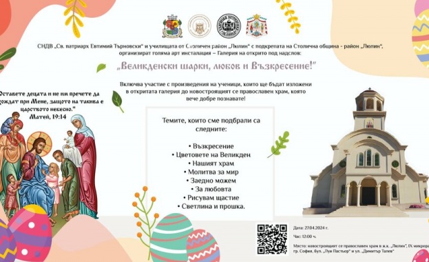 Снимка: Празничен Великденски концерт ще се проведе пред новостроящия се храм „Св. Патриарх Евтимий“ в София