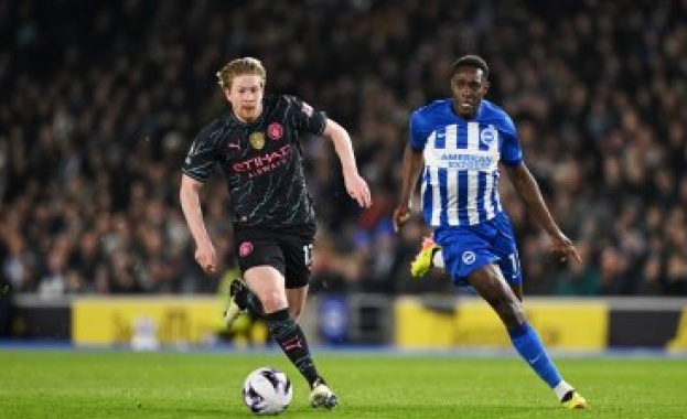 Манчестър Сити снощи победи Брайтън с 4 0 в двубой от