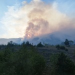 Смесена гора пламна над Сунгурларе