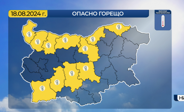 Остава в сила опасно горещото време макар че областите с