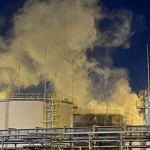 Голям пожар се е разразил в нефтена база в Ростовска област