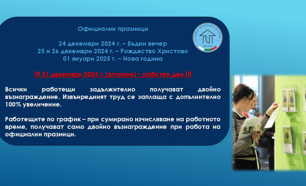По повод предстоящото посрещане на Коледа и Нова година екипът