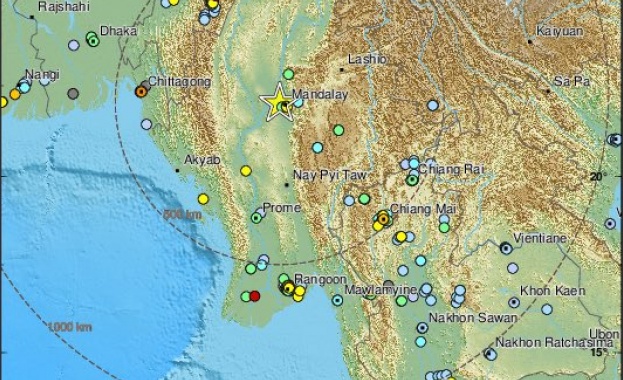 Силно земетресение бе усетено в столицата на Тайланд Банкок предадоха
