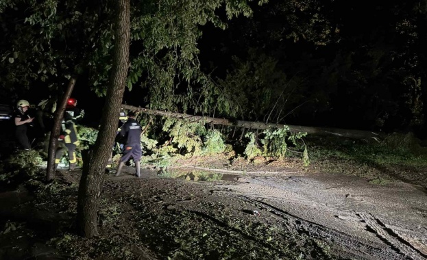 Около 21 00 часа снощи градушка премесена с дъжд и силна