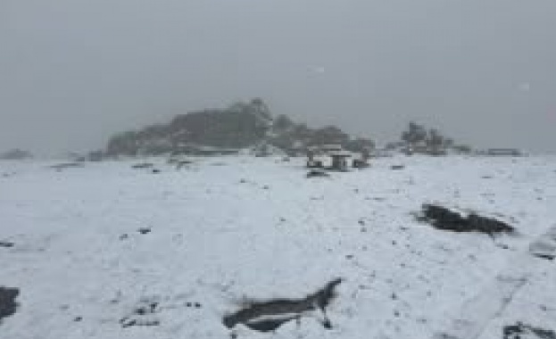 Зимата по върховете на планините се завърна Сняг вали на