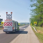 Полага се шумна маркировка в участък от път I-5 Димитровград – Хасково, при кръстовището за завода Язаки