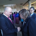 Наталия Киселова разговаря с председателя на Събранието на представителите на Върховното събрание на Таджикистан Файзали Идизода