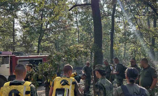 Военнослужещи от Сухопътните войски и хеликоптер и екипаж Военновъздушните сили