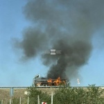 Камион изгоря на магистрала "Струма"