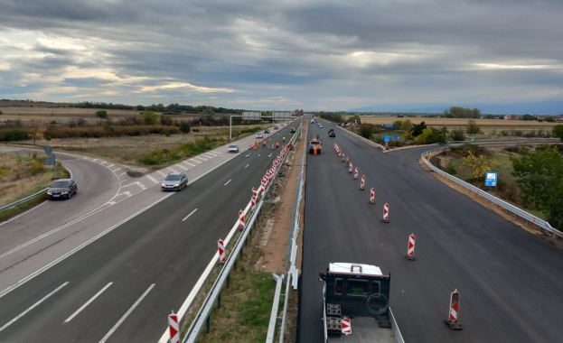 Завърши ремонтът на 8 км в платното за Бургас  от АМ „Тракия“ в област Пазарджик