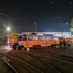 Катастрофа между два трамвая и бус пред "Централна гара" София