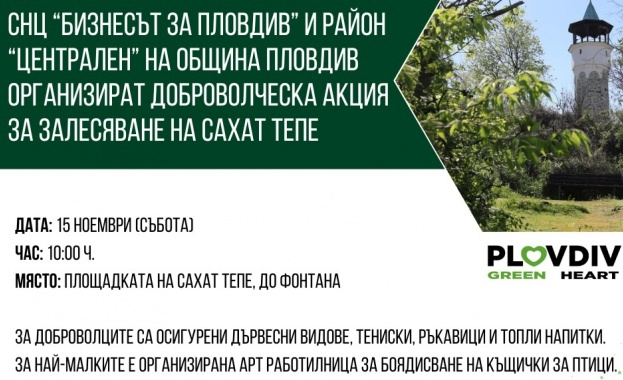 100 дървета ще бъдат засадени в поредната съвместна инициатива между