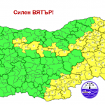Жълт код за силен вятър в голяма част от страната