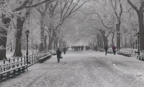 Първи сняг зарадва жителите на Ню Йорк